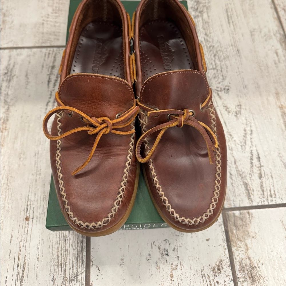 Sebago Campsides Size 9.5M Brown Leather Scout Camp Moc